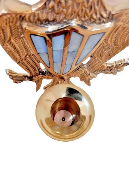 6.5" Byzantine Two-Headed Eagle Mother of Pearl Brass Wall Candlestick Holder 16cm