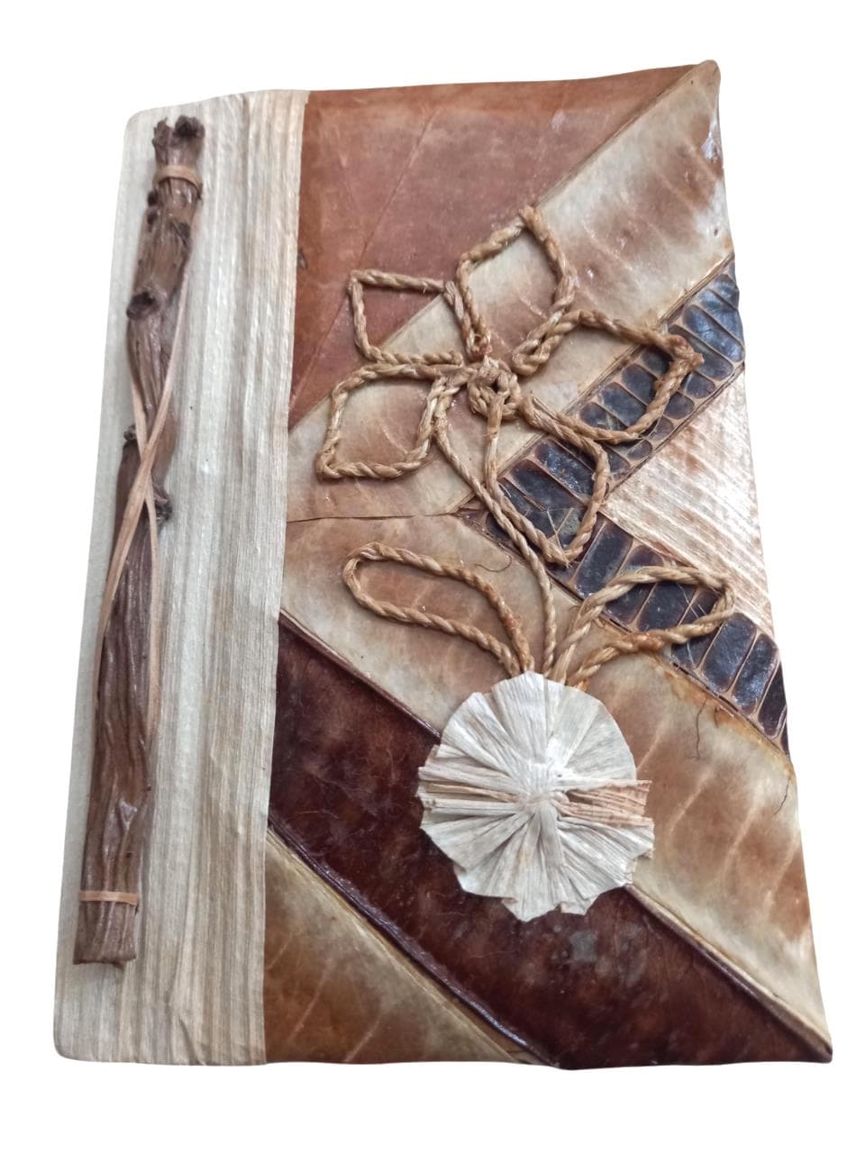 Real Leaf Organic Notebook Vegan Journal Eco Friendly Handicraft Sustainable Diary with Handmade Paper