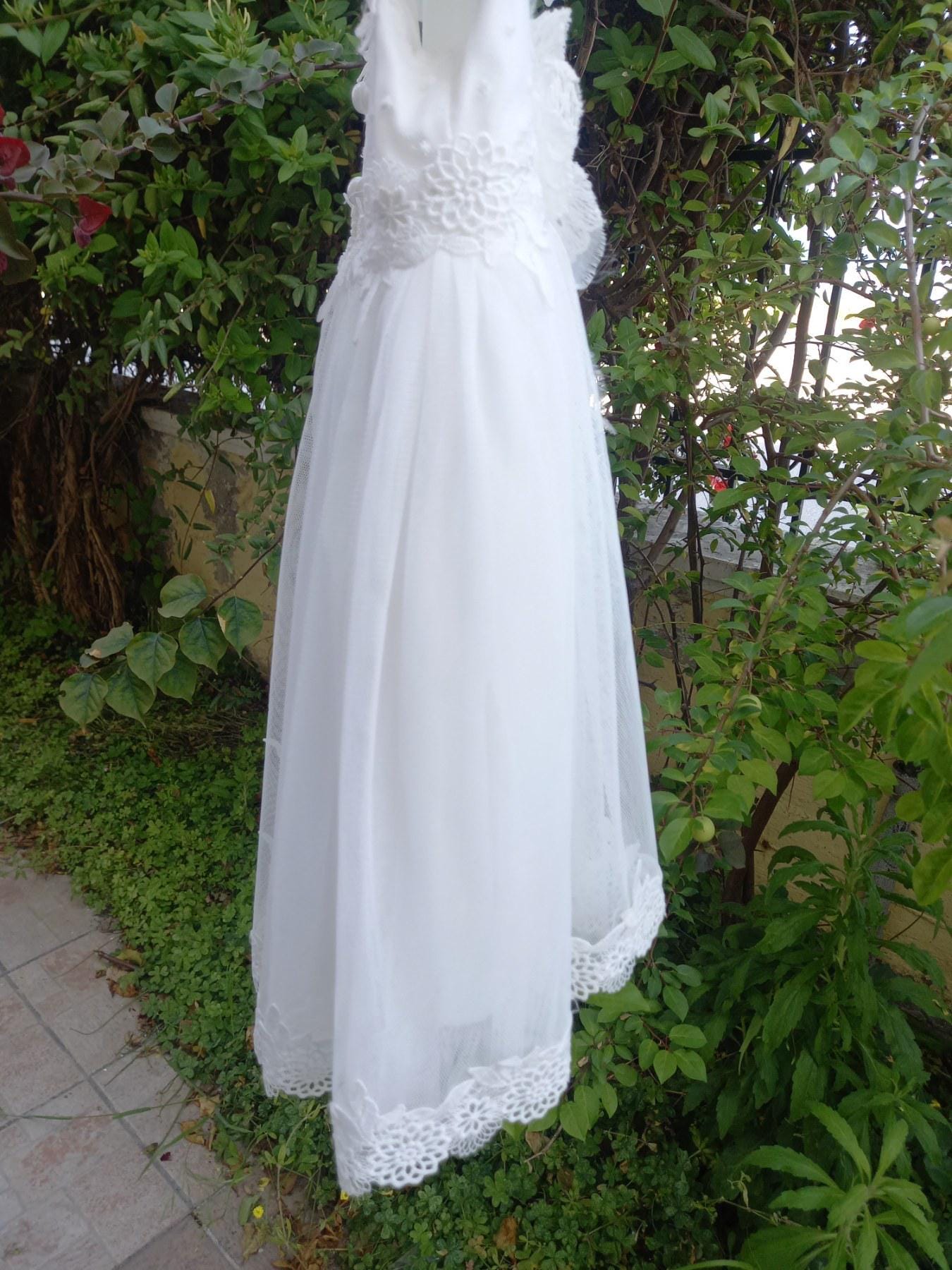 Couture Outfit Girl Christening Ivory Dress Romantic Christening Gown Elegant Baptism Dress For Baby Girl Baptism Wedding Handmade in Greece