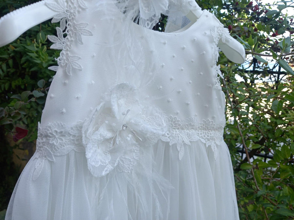 Couture Outfit Girl Christening Ivory Dress Romantic Christening Gown Elegant Baptism Dress For Baby Girl Baptism Wedding Handmade in Greece
