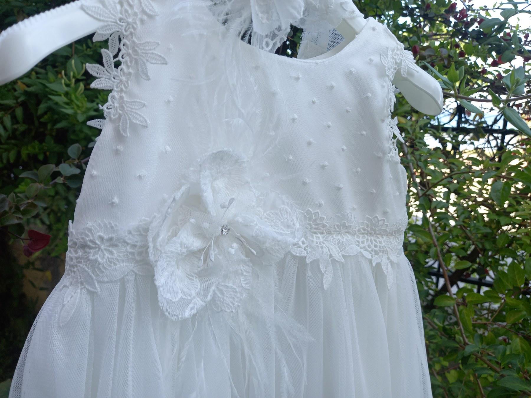 Couture Outfit Girl Christening Ivory Dress Romantic Christening Gown Elegant Baptism Dress For Baby Girl Baptism Wedding Handmade in Greece