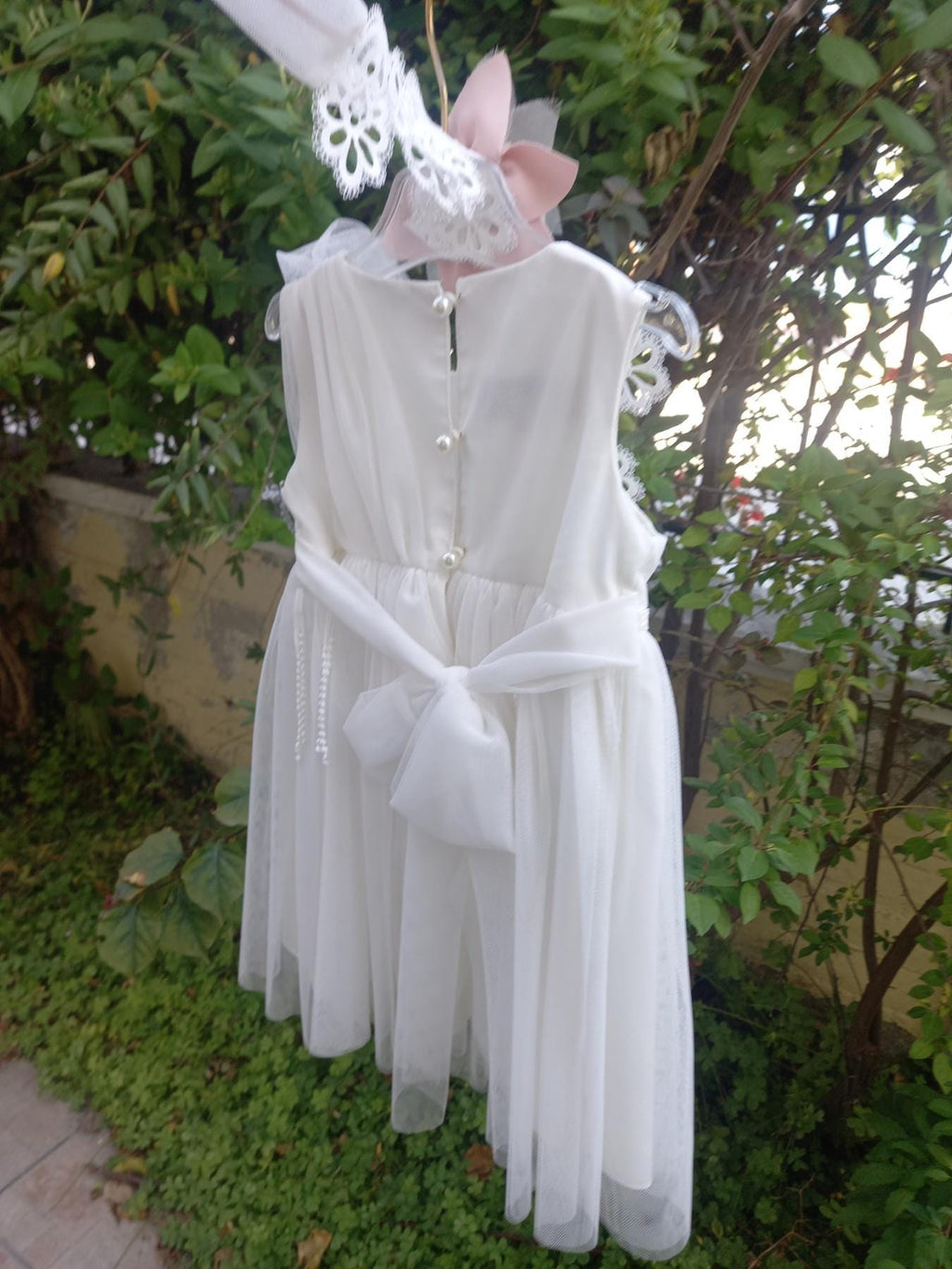 Couture Outfit Girl Christening Dress Romantic Christening Gown Elegant Baptism Dress For Baby Girl Baptism Wedding Handmade in Greece
