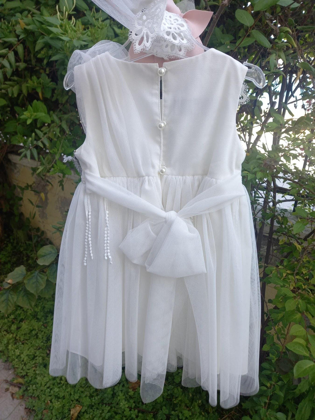 Couture Outfit Girl Christening Dress Romantic Christening Gown Elegant Baptism Dress For Baby Girl Baptism Wedding Handmade in Greece
