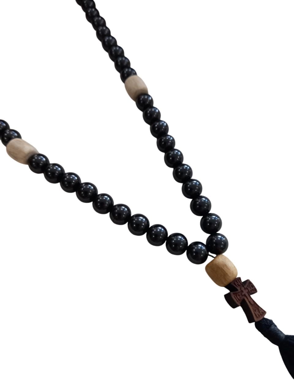50 Beads Orthodox Monastic Prayer Rope Beads Wooden Cross Design Tassel Rosary Chotki Komboskini