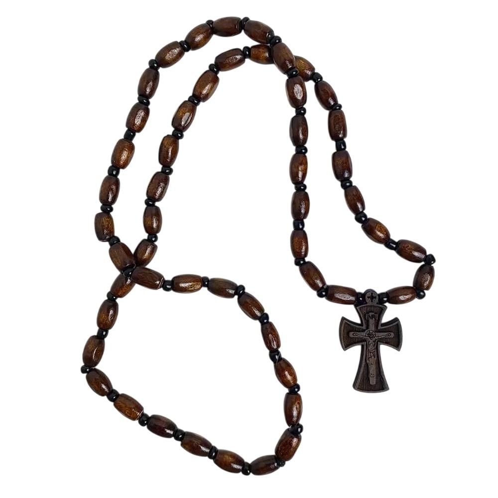 1 1/2" Monastic Wooden Handmade Neckwear Crucifixion Jesus Pendant Cross 4cm