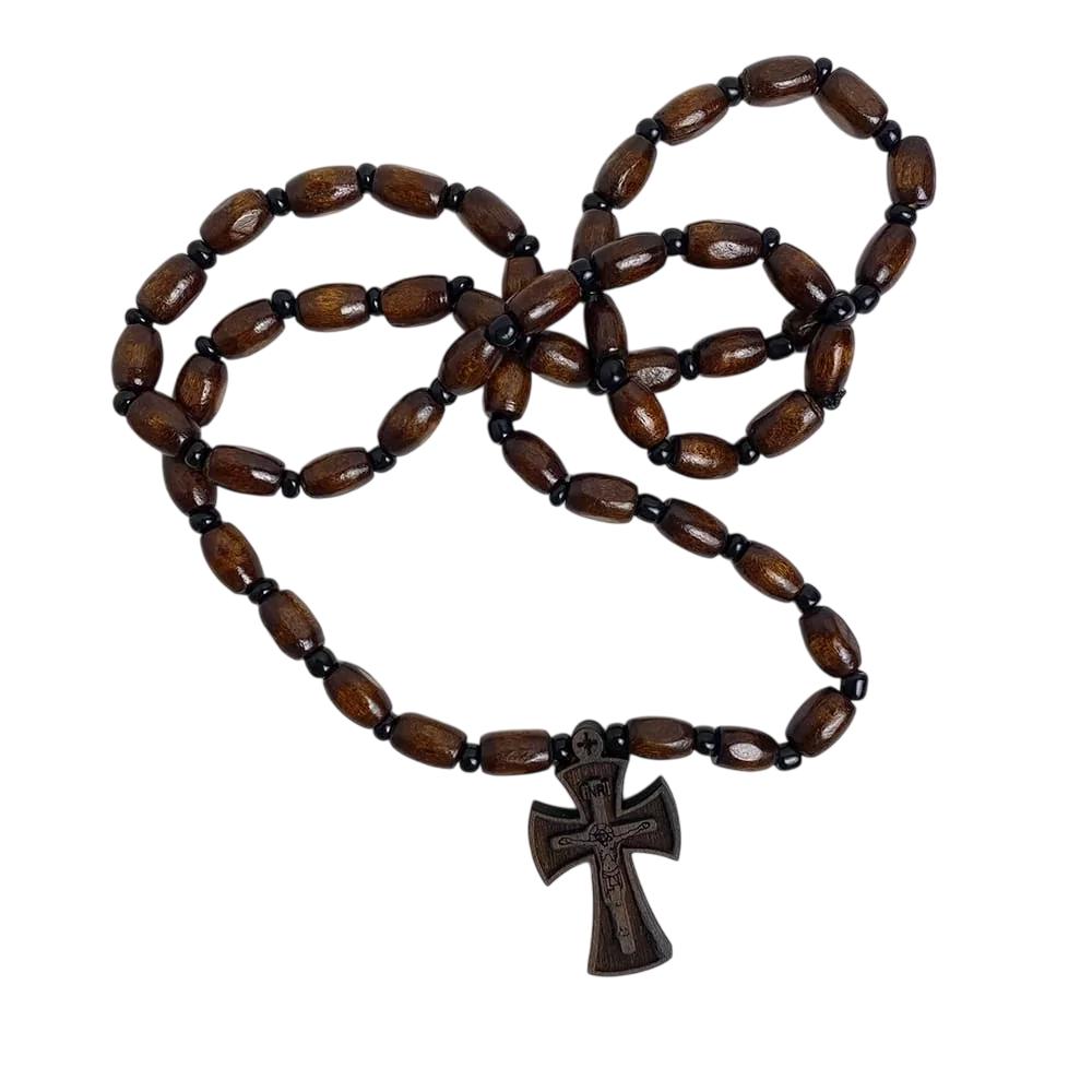 1 1/2" Monastic Wooden Handmade Neckwear Crucifixion Jesus Pendant Cross 4cm