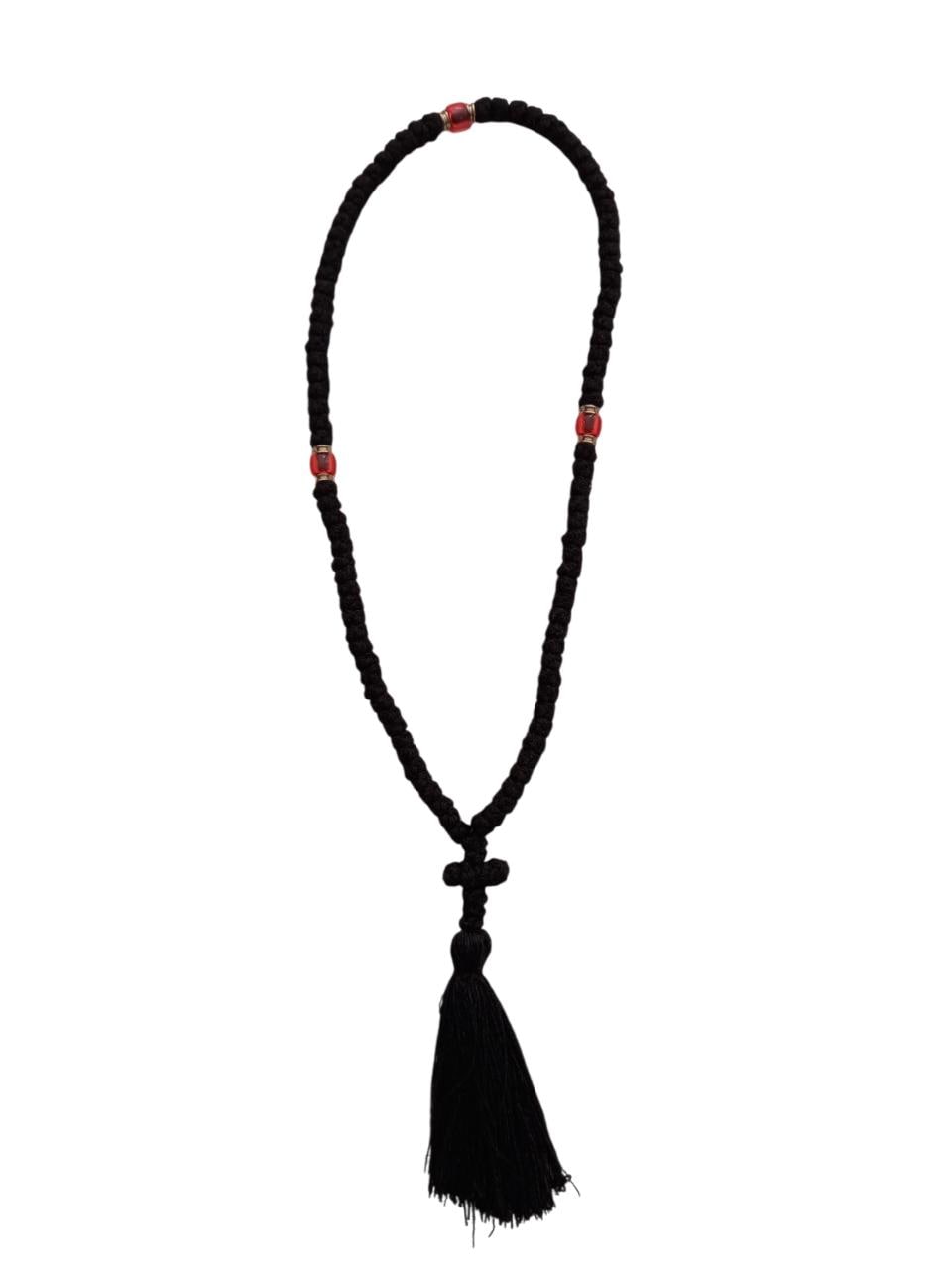 100 Knots Traditional  Greek Orthodox Handmade Prayer Rope Chotki Handmade Black Komboskini