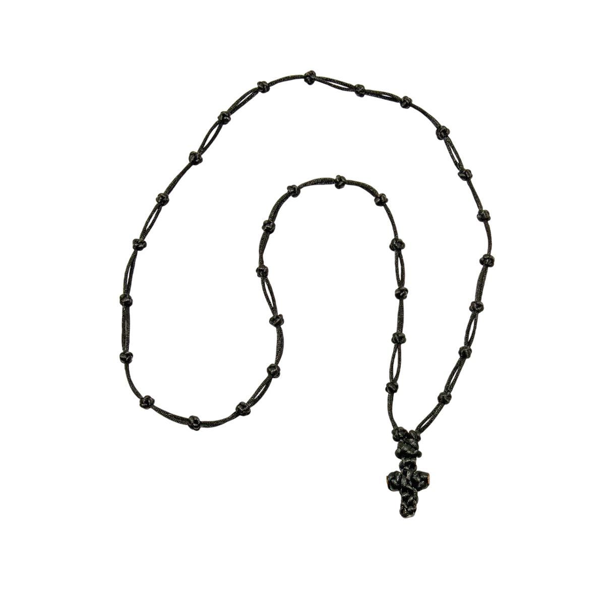 33 Knots Handmade Prayer Rope Cross Necklace METEORA Artifact Cord Greek Orthodox Rosary Chotki Chritian Gift Neckwear Blessing Protection