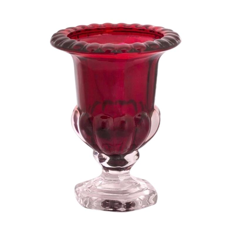 8" Large Standing Greek Orthodox Red Glass Vigil Oil Lamp Altar Church Home Use 20cm