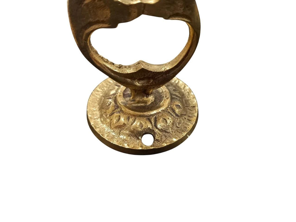 4 3/4" Brass Wall Mounted Greek Orthodox Hook Bracket for Vigil Oil Lamps Hanging Engraved Design 12cm