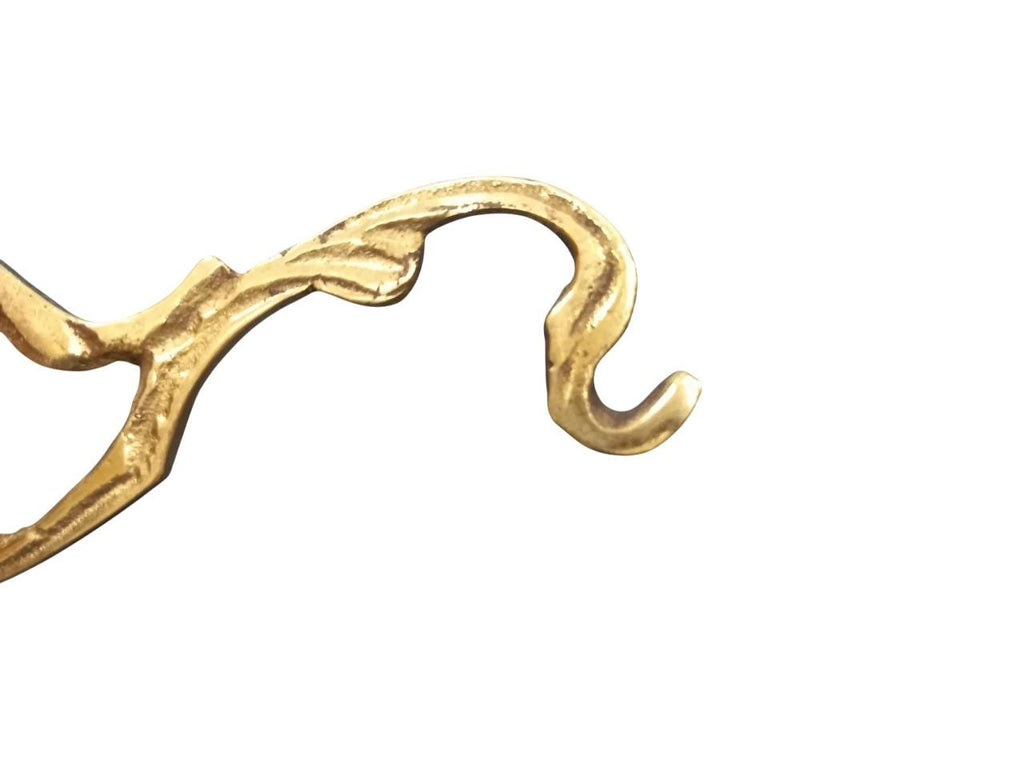 4 3/4" Brass Wall Mounted Greek Orthodox Hook Bracket for Vigil Oil Lamps Hanging Engraved Design 12cm