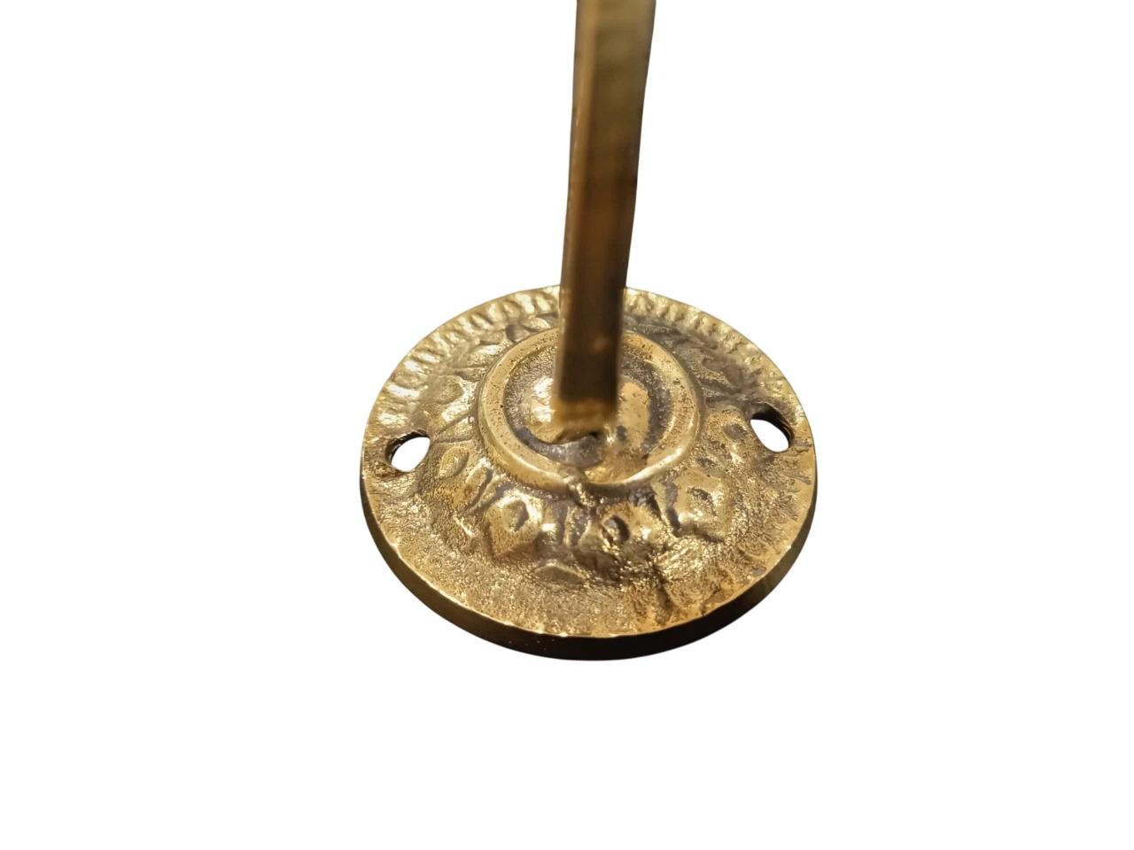 4 3/4" Brass Wall Mounted Greek Orthodox Hook Bracket for Vigil Oil Lamps Hanging Engraved Design 12cm