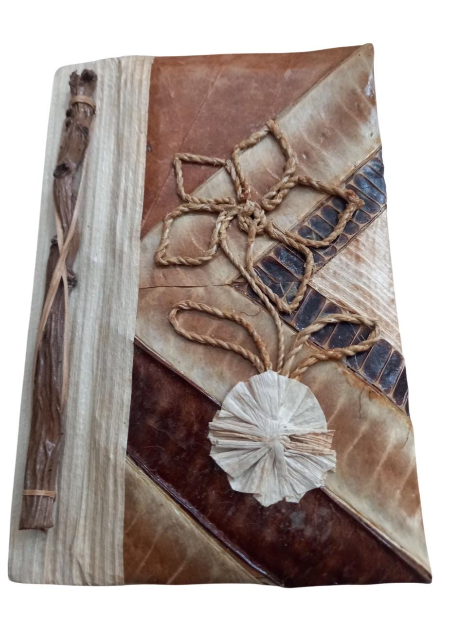 Real Leaf Organic Notebook Vegan Journal Eco Friendly Handicraft Sustainable Diary with Handmade Paper
