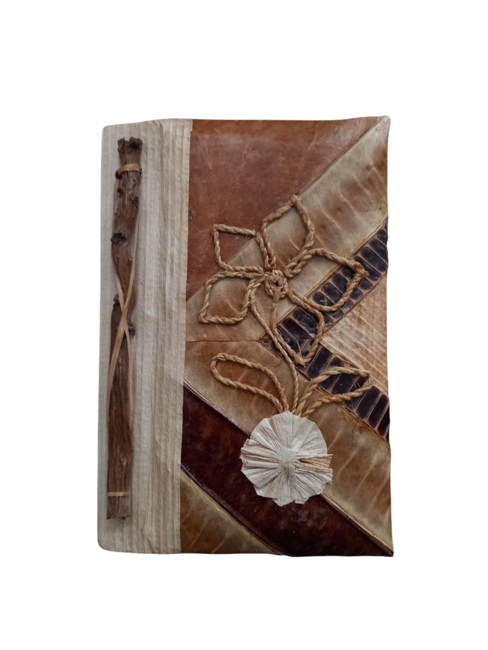 Real Leaf Organic Notebook Vegan Journal Eco Friendly Handicraft Sustainable Diary with Handmade Paper