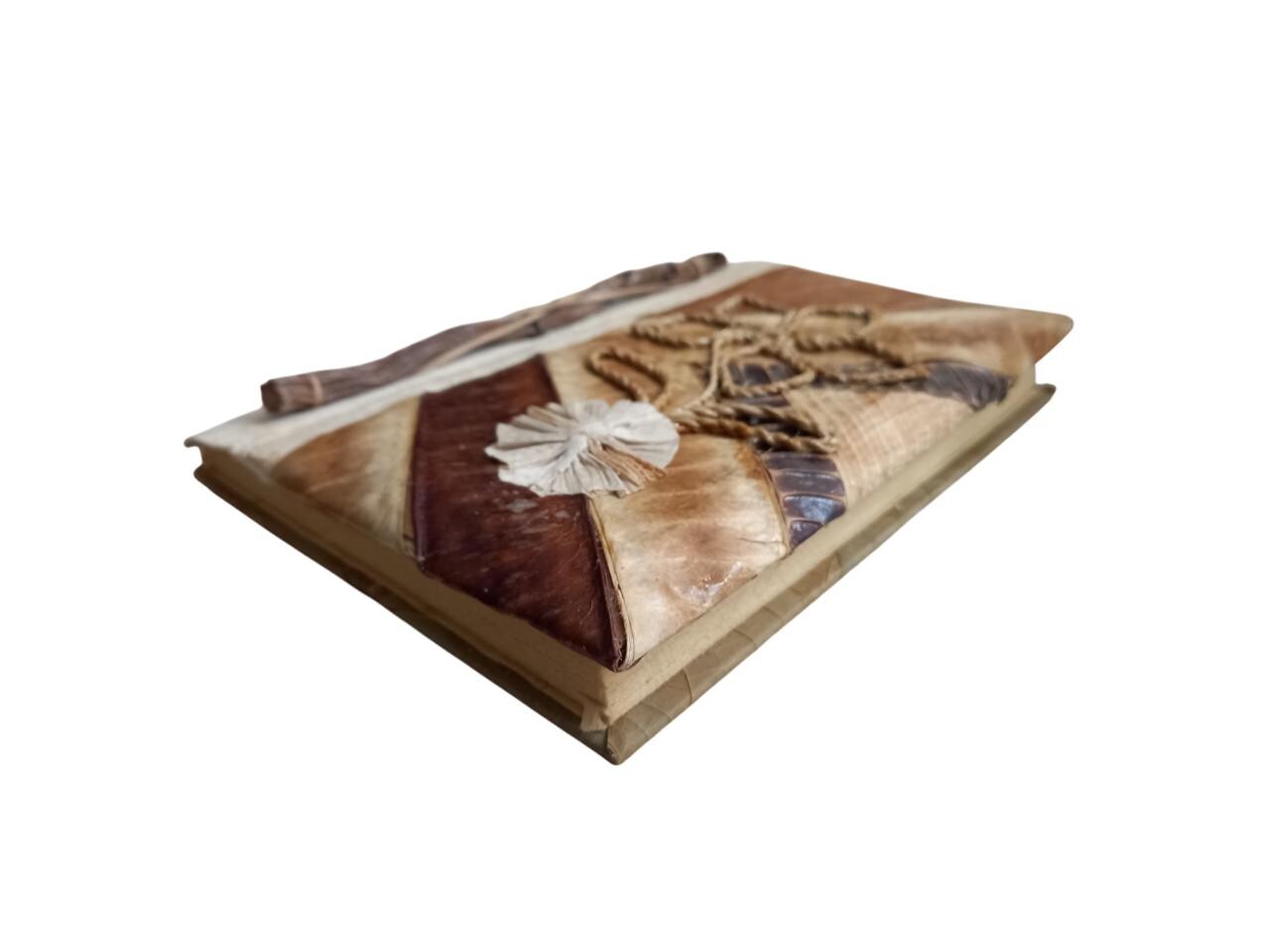 Real Leaf Organic Notebook Vegan Journal Eco Friendly Handicraft Sustainable Diary with Handmade Paper