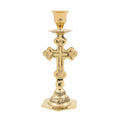 5 3/4" Traditional Greek Orthodox Prayer Corner Altar Cross Design Candlestick 14cm