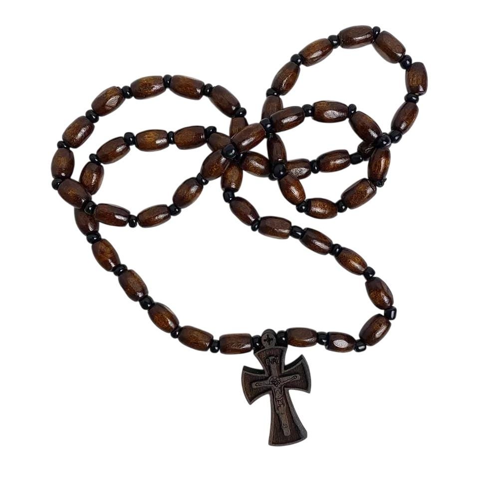 1 1/2" Monastic Wooden Handmade Neckwear Crucifixion Jesus Pendant Cross 4cm