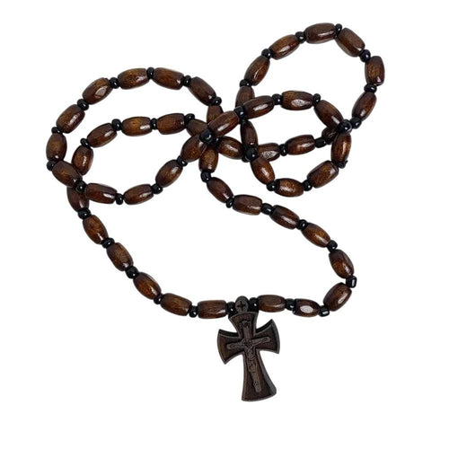 1 1/2" Monastic Wooden Handmade Neckwear Crucifixion Jesus Pendant Cross 4cm