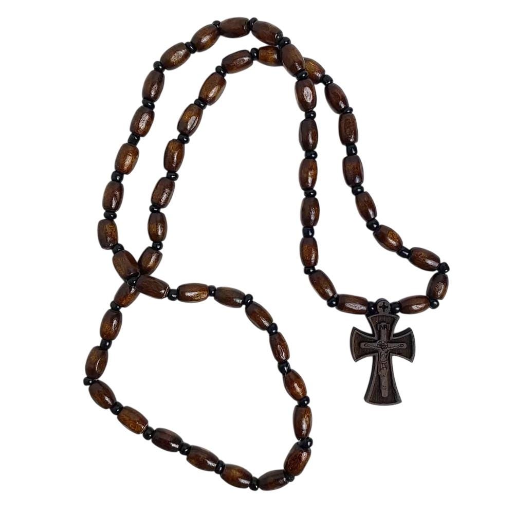 1 1/2" Monastic Wooden Handmade Neckwear Crucifixion Jesus Pendant Cross 4cm