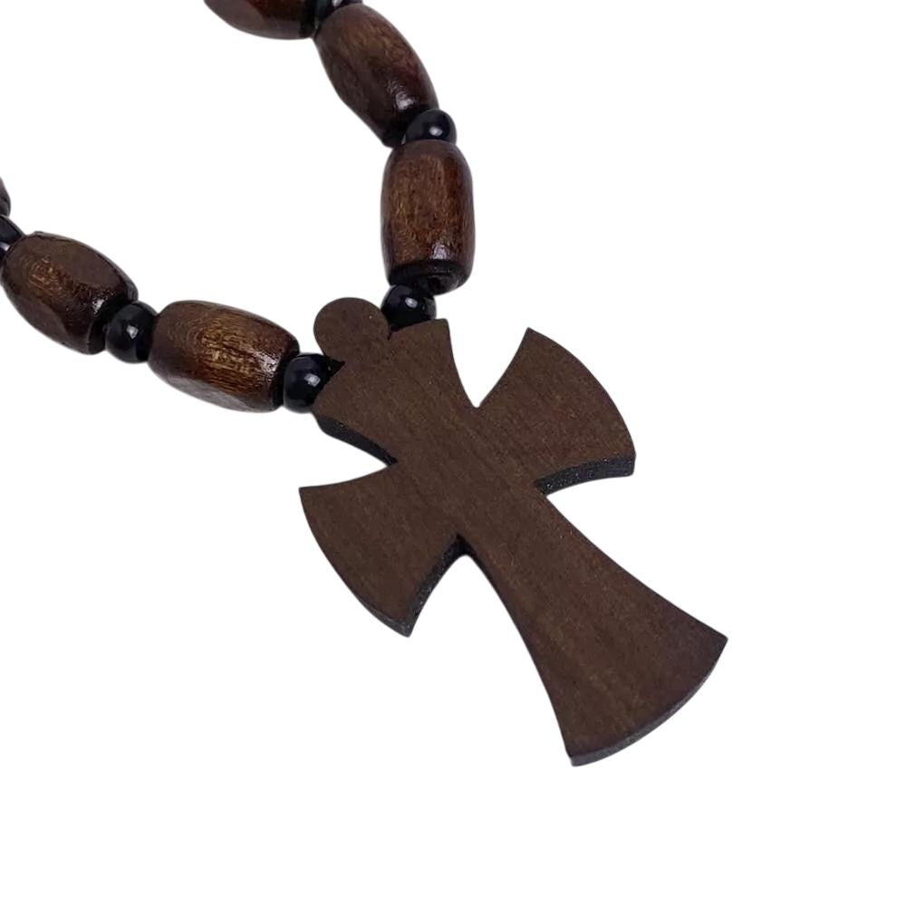 1 1/2" Monastic Wooden Handmade Neckwear Crucifixion Jesus Pendant Cross 4cm