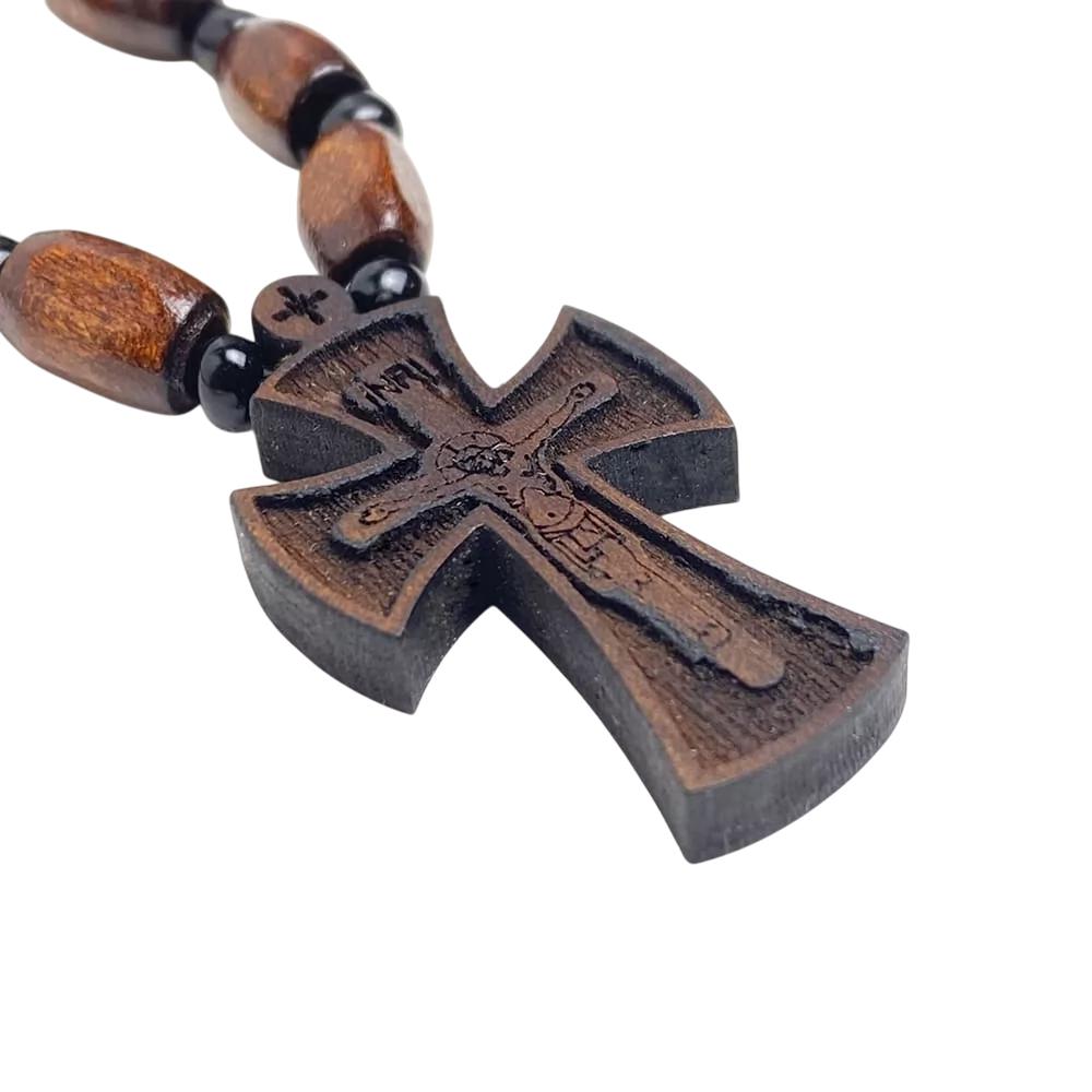1 1/2" Monastic Wooden Handmade Neckwear Crucifixion Jesus Pendant Cross 4cm