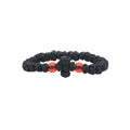 Black Silk Greek Orthodox Prayer Rope – Handknotted Greek Orthodox Bracelet with Red Beads – Handmade Religious Gift Chotki