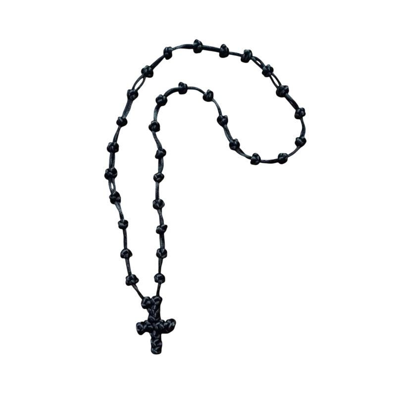 33 Knots Handmade Prayer Rope Cross Necklace METEORA Artifact Cord Greek Orthodox Rosary Chotki Chritian Gift Neckwear Blessing Protection
