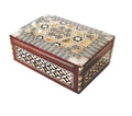 Handmade Wooden Relic Case Jewlery Box Trunk Velvet Lined Mother of Pearl Inlay Square Hexagonal Various Sizes