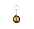 Saint Christopher Icon Keychain | Greek Orthodox Round Wooden Key Ring | Byzantine Christian Gift | Religious Travel Protection