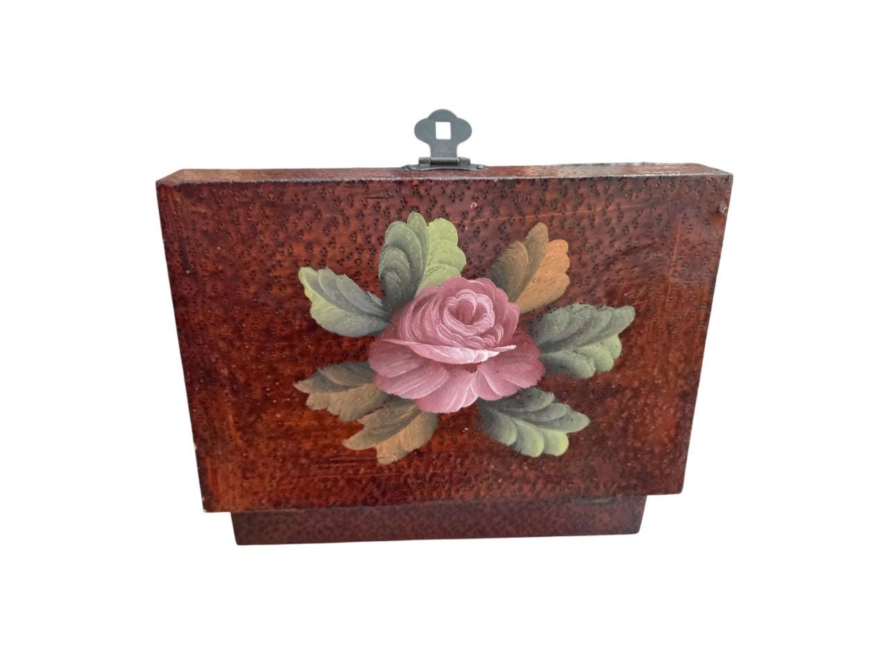 Floral Treasure Box | Hand-Painted Wood & Velvet | Vintage Keepsake Chest | Unique Gift Box | Decorative Storage Beauty