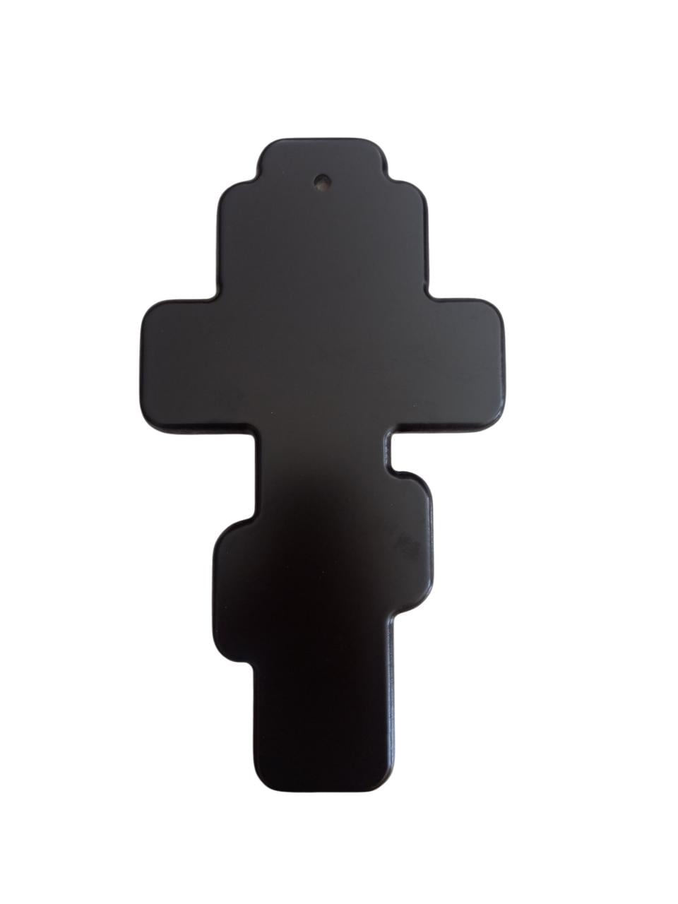 Slavonic MDF Wall Cross Black Wood Crucifixion Byzantine Gilded Icon Mandylion Angels Prayer Corner Altar Russain Orthodox Cross