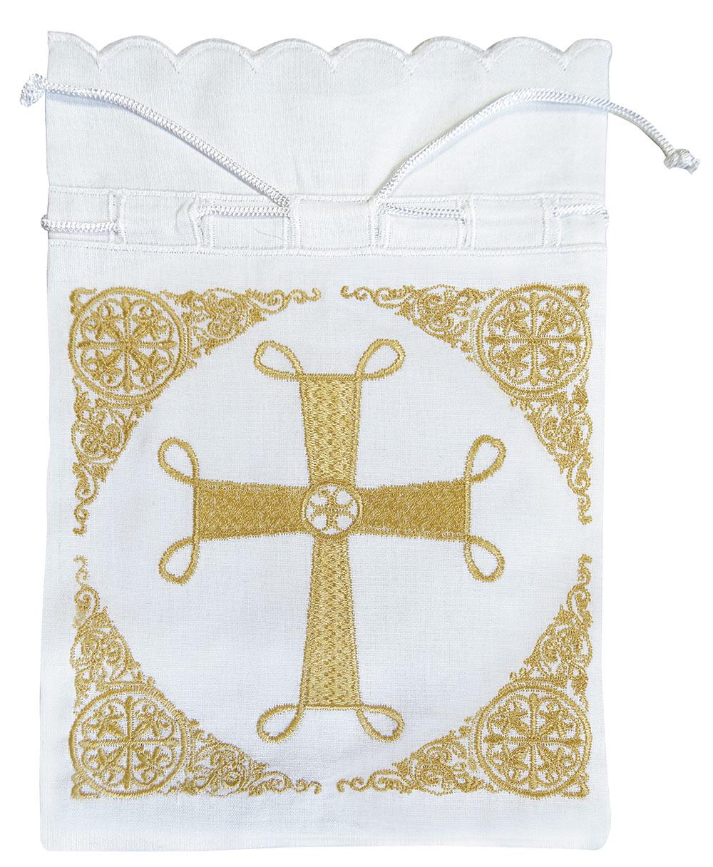 Embroidered Antidoron Pouch – Holy Bread Storage Bag – Cotton Religious Gift – Prosphoro Holder for Daily Orthodox Blessing