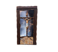 20 1/2" Greek Orthodox Crucifixion of Jesus Chirst Wall Mounted Lithography Natural Wood Icon INBI Metal Plaque Handcarved in Greece  52cm