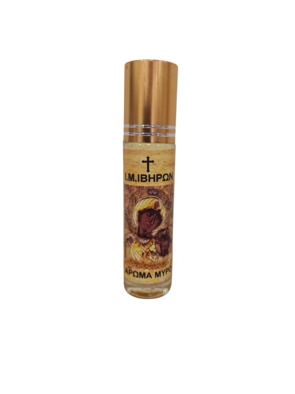 Myrrh Scented Anointing Oil 10ml | Mount Athos Aroma Portaitissa Theotokos Icon Bottle Gold Lid Glass Vial Roll on