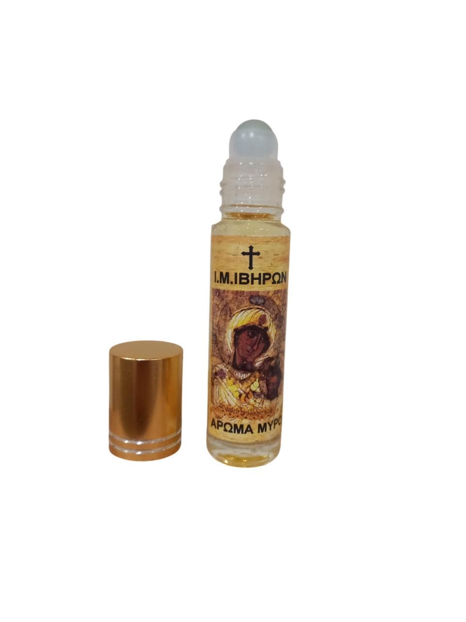Myrrh Scented Anointing Oil 10ml | Mount Athos Aroma Portaitissa Theotokos Icon Bottle Gold Lid Glass Vial Roll on