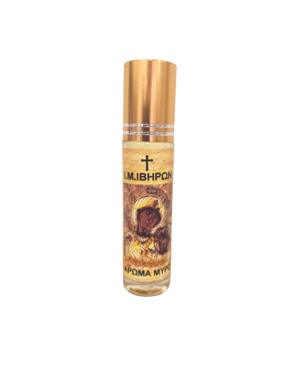Myrrh Scented Anointing Oil 10ml | Mount Athos Aroma Portaitissa Theotokos Icon Bottle Gold Lid Glass Vial Roll on