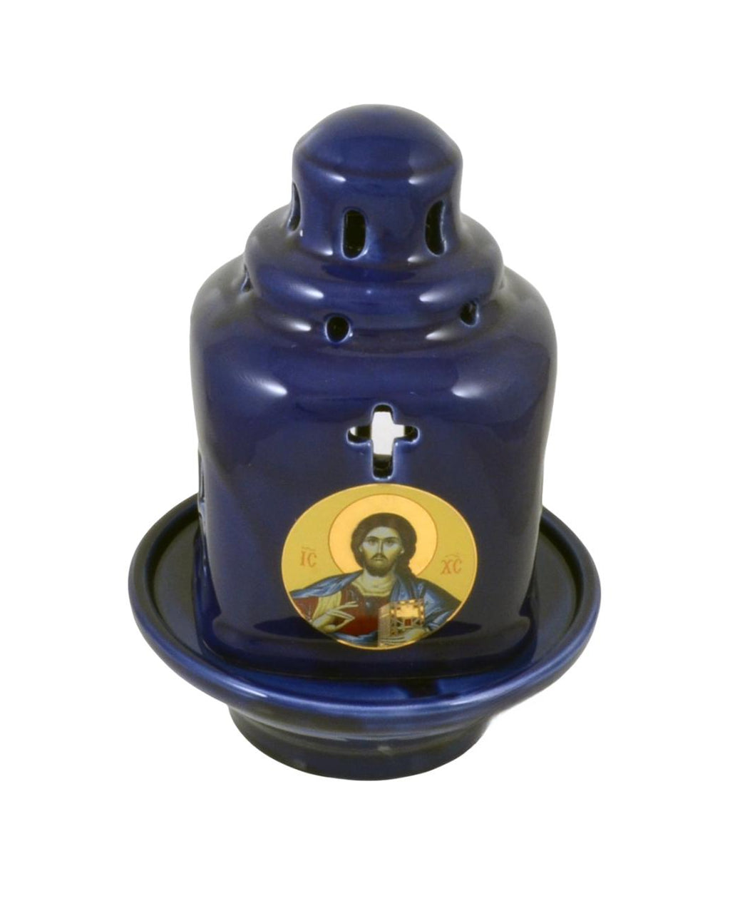 7" Greek Orthodox Byzantine Church Style Ceramic Standing Vigil Oil Lamp Lantern 18cm