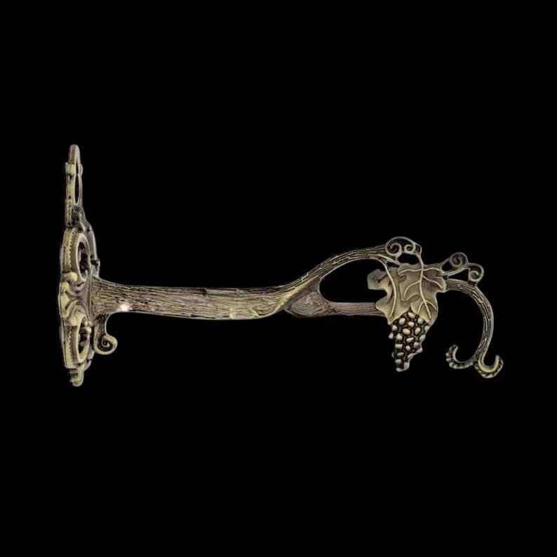 5" Wall Mounted Greek Orthodox Hook Bracket for Vigil Oil Lamps Hanging Engraved Design 12.5cm