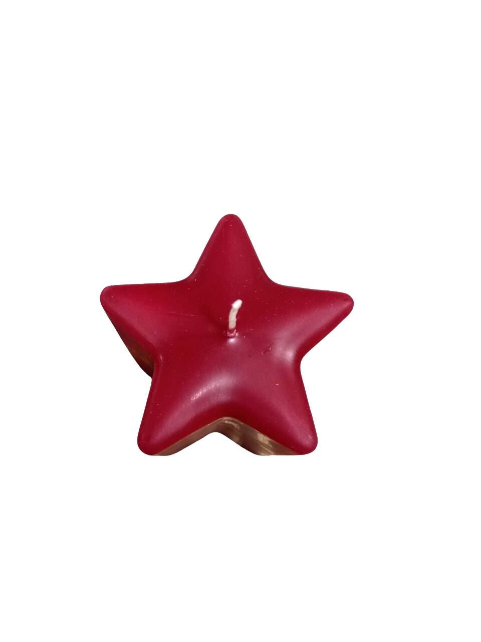 Red Star Paraffin Candle | Decorative Non Scented Candle | Holiday Party Table Decor | Quality Paraffin Wax Candle