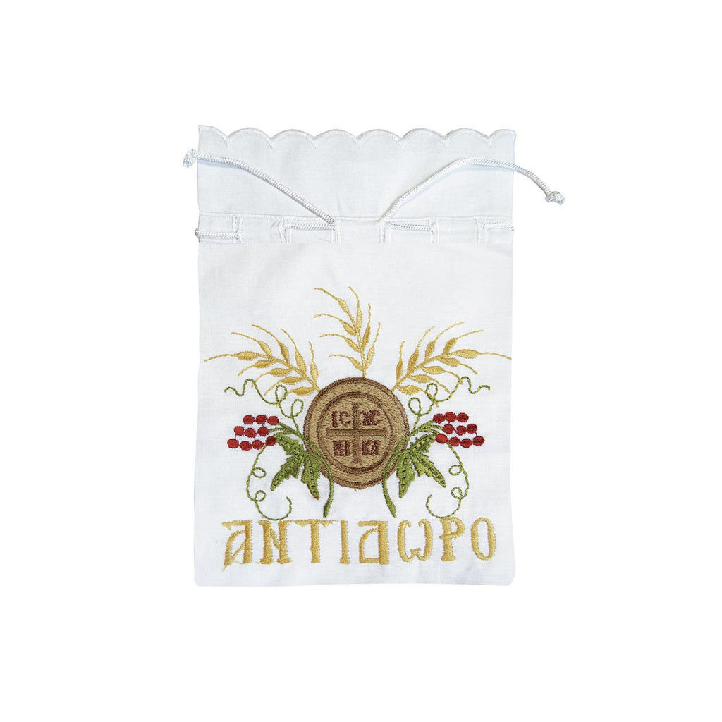 Embroidered Antidoron Pouch – Holy Bread Storage Bag – Cotton Religious Gift – Prosphoro Holder for Daily Orthodox Blessing