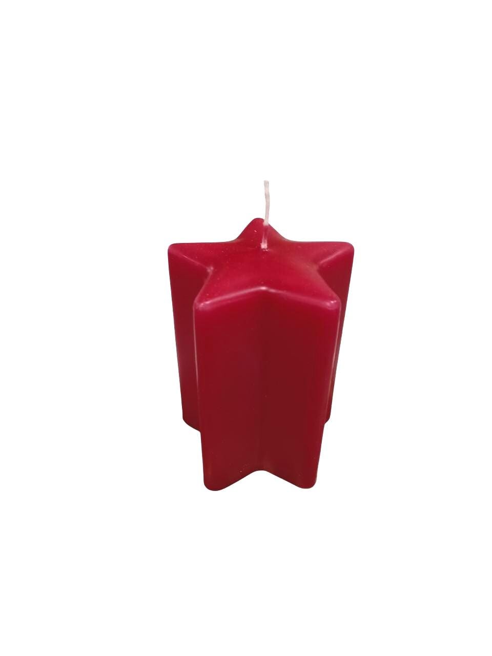 Red Star Paraffin Candle | Decorative Non Scented Candle | Holiday Party Table Decor | Quality Paraffin Wax Candle