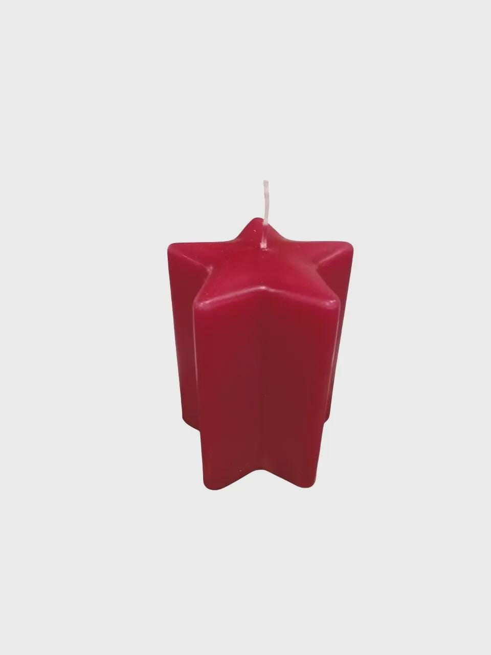 Red Star Paraffin Candle | Decorative Non Scented Candle | Holiday Party Table Decor | Quality Paraffin Wax Candle