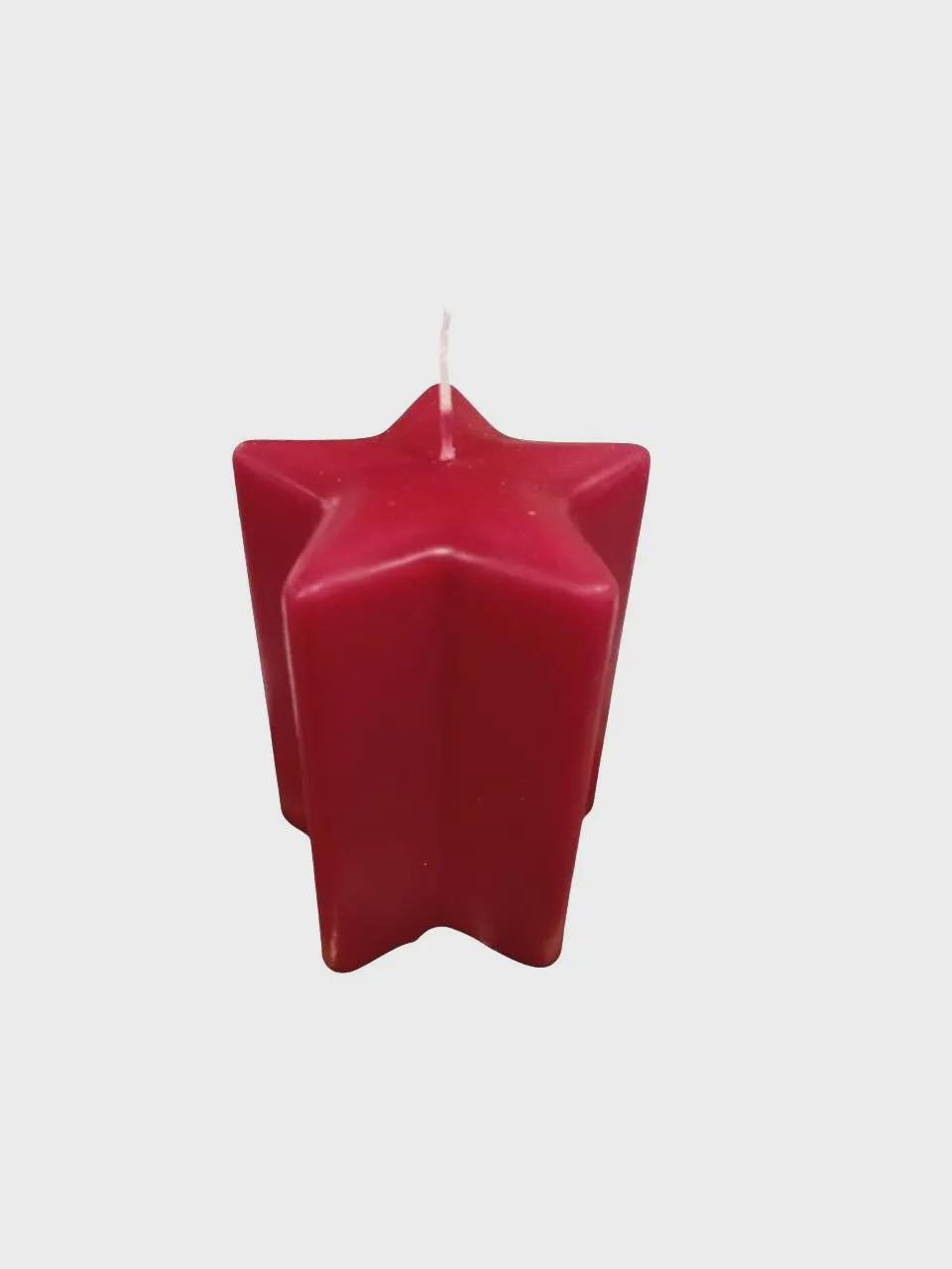 Red Star Paraffin Candle | Decorative Non Scented Candle | Holiday Party Table Decor | Quality Paraffin Wax Candle