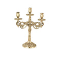 6" Greek Orthodox Brass Candlestick Three Arm Byzantine Candelabrum Altar Candle Holder 15cm