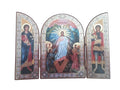 Greek Orthodox Triptych Icon Resurrection of Jesus Christ Archangel Michael Gabriel Folding Travel Icon Wood Gilded Print 23x16cm 9x6.3 inch