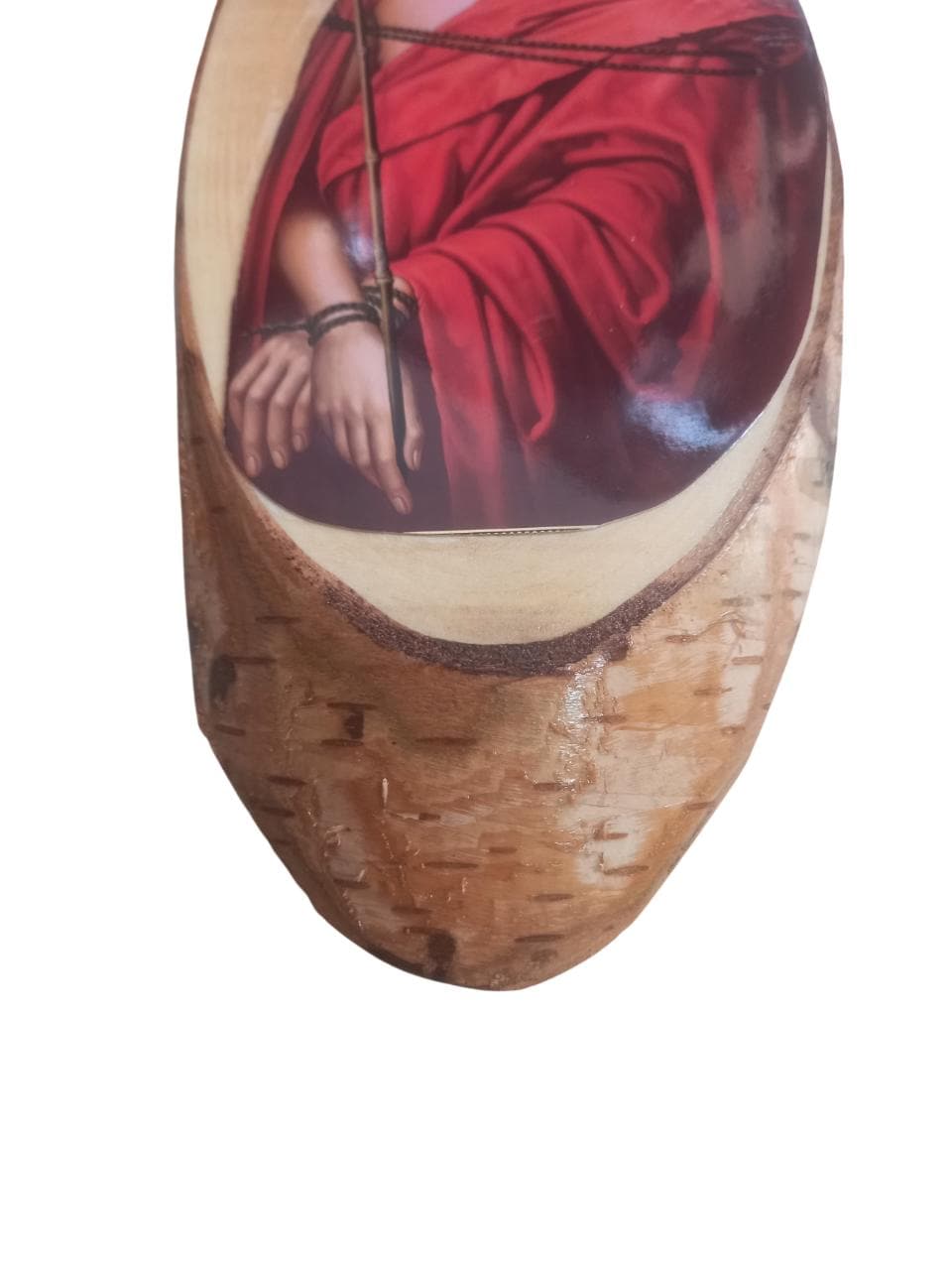 Jesus Christ The Bridegroom Wall Mount Oval Natural Wood Greek Orthodox Icon