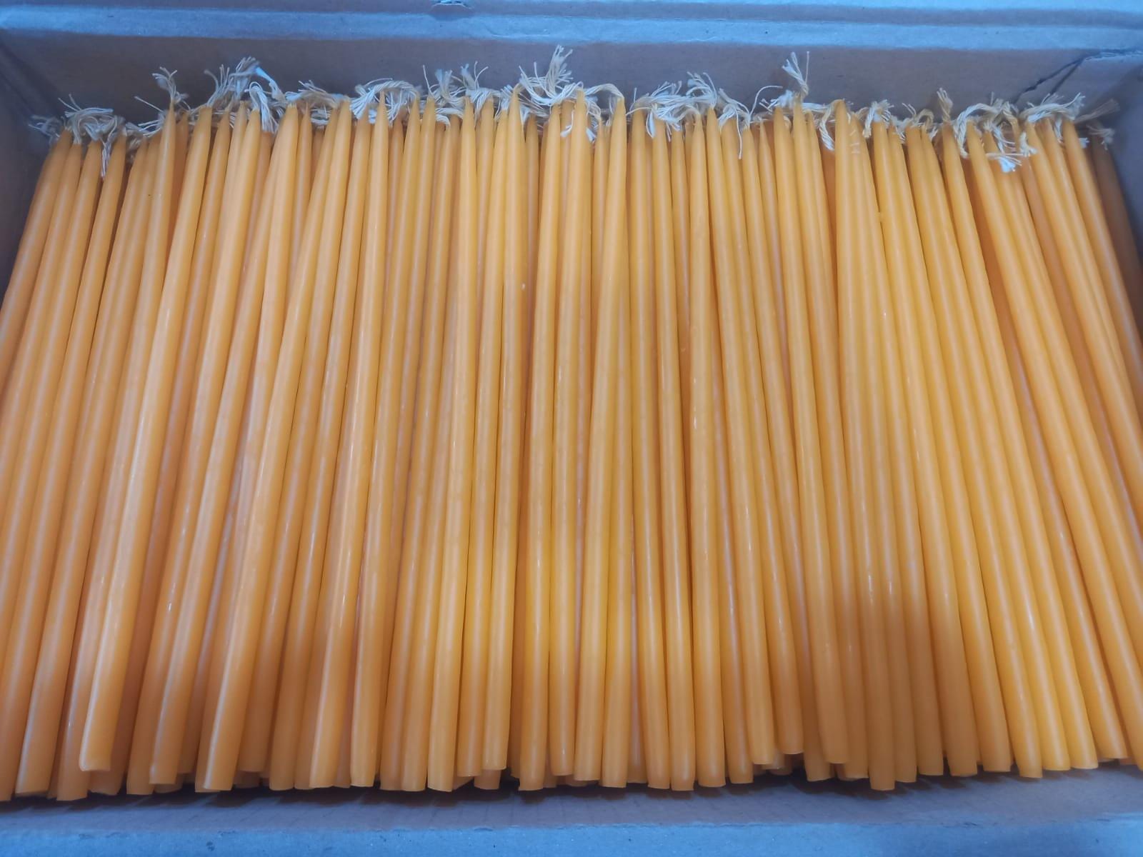 950g Natural Beeswax Orthodox Candles from Greece – Prayer Tapers with Honey Aroma – Church Altar Monastery Worship Candles