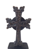 Orthodox Celtic Cross Wooden Stand Decor 9” Christian Cross Byzantine Style Religious Gift