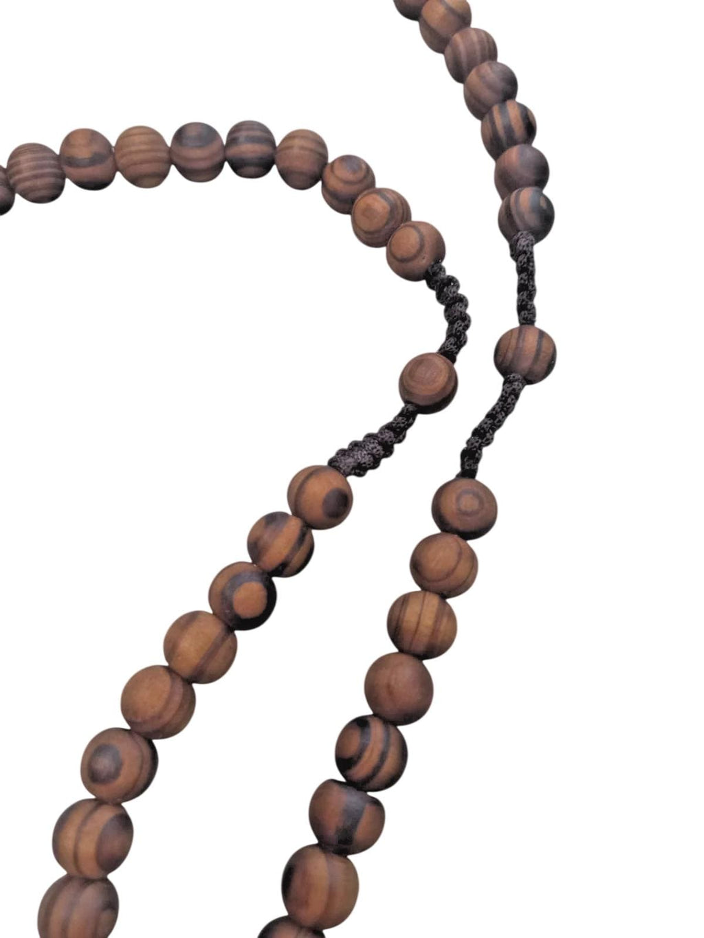 Handmade Wooden Rosary Dark Brown Prayer Beads Knoted  Religious Praying Gift