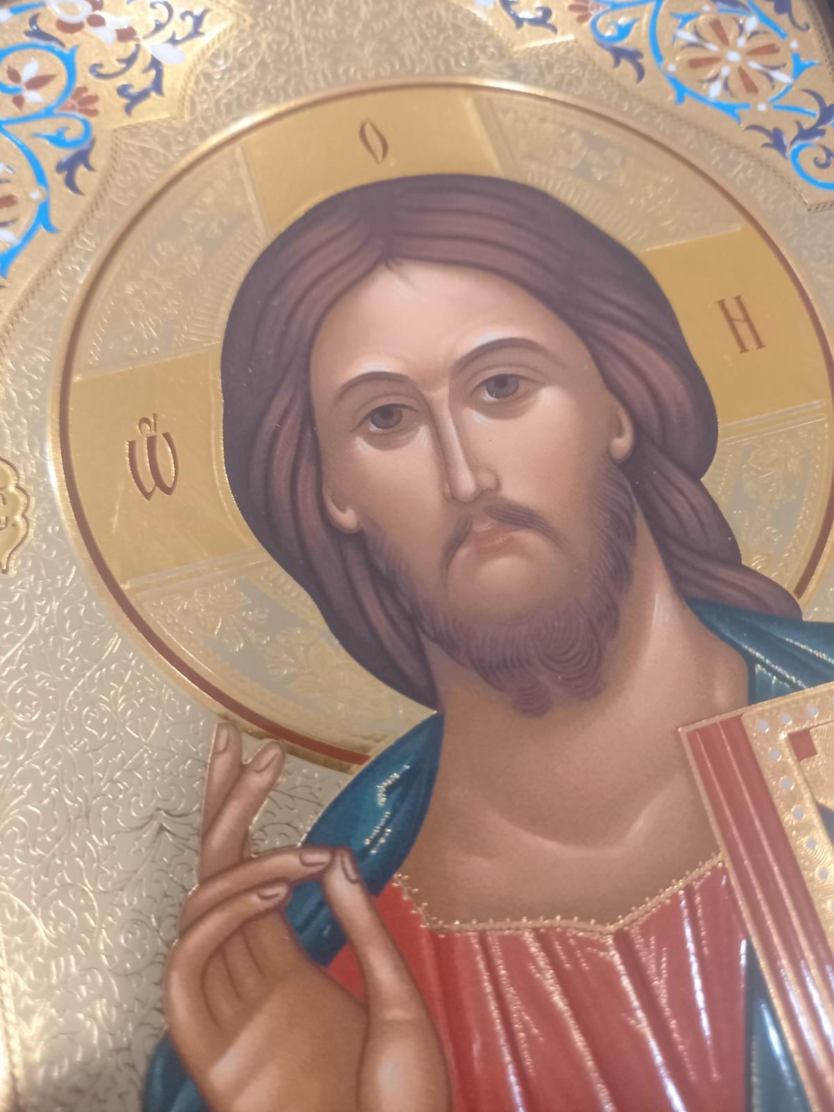 Wooden Triptych Icon Jesus Christ Archangels Michael Gabriel Foldable Gilded Icon 29x23cm Religious Orthodox Prayer Icon